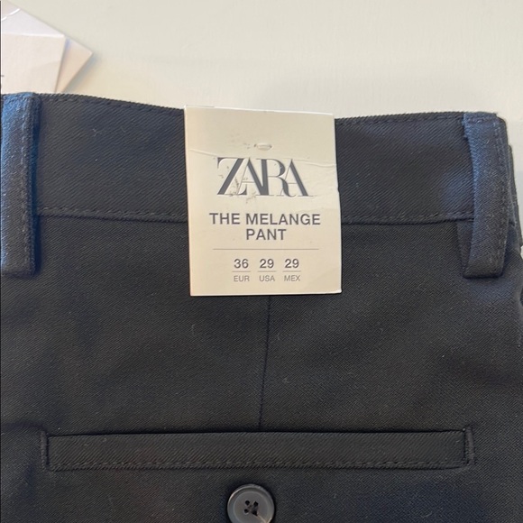ZARA The Melange Black Pant Slim Bi Stretch Trousers Elegant Formal Size 29 NEW - Picture 6 of 13
